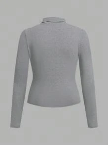 SHEIN Essnce 4 件套女士大码高领修身 T 恤上衣，休闲简约，秋冬