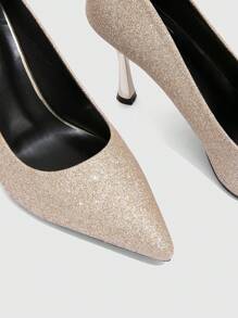 CUCCOO SZL Pointed Toe Slim High Heel Fashionable Sparkling Stylish Formal Party Office Wear High Heels For Women Valentine's Day - Gold - View 6