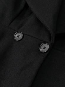 女式纯色长翻领双排扣休闲风衣，秋季