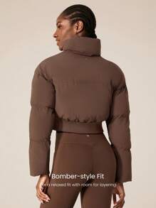 GLOWMODE 防风轻便保暖短款罗纹袖口飞行员羽绒夹克日常休闲冬季