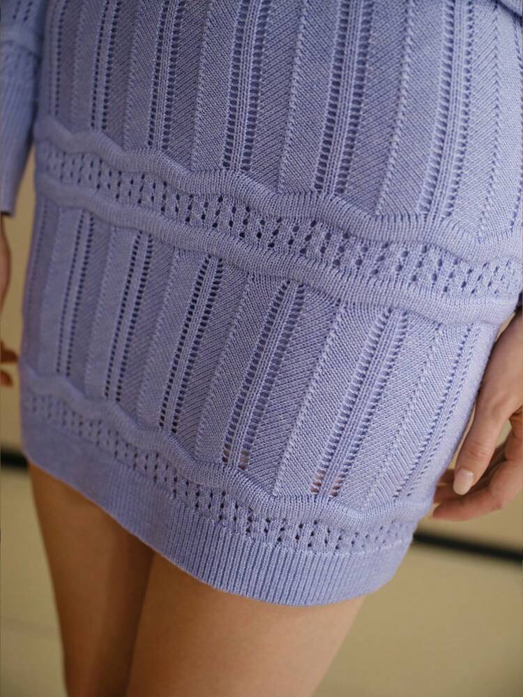 MOTF STUDIO SOLID BODYCON POINTELLE KNIT SKIRT