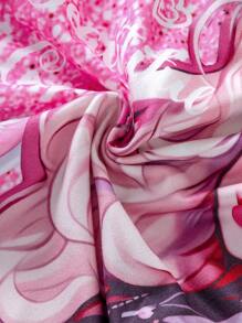 Sparklyn 2pcs/Set Tween Girl Cat Print Long Sleeve T-Shirt & Blue Flared Pants, Cute Look - Multicolor - View 4