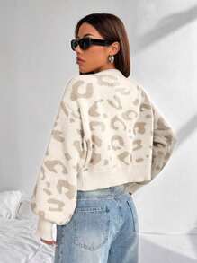 SHEIN Unity Cárdigan holgado y tejido de diseño minimalista para mujer - Multicolor - Ver 2