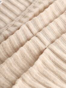 SHEIN Tween 女童纯色针织罗纹喇叭长袖方领 A 字裙，适合日常穿着，秋冬连衣裙