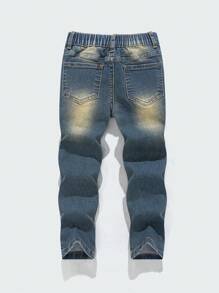 SHEIN Jonge jongens modieuze vintage distressed gewassen denim jeans