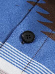 Manfinity Homme Herren locker sitzender karierter Übergangsmantel mit Taschen und Patches ohne T-Shirt, bunter lässiger Mantel für Ausgang, als Geschenk für Freunde, Ehemann, Freund