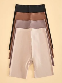 Snug Zone 4 pièces/paquet Culottes simples de couleur unie sans couture, conception simple