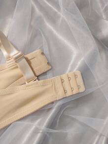 Minimalist Solid Color Wire Bra And Thong Lingerie Set