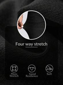 Flexra 女式纯色弹力紧身休闲牛仔裤 - 黑色 - 查看 9