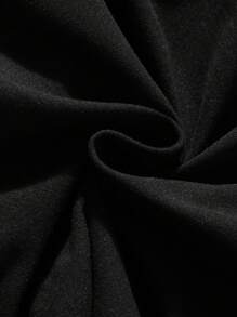 Manfinity Homme Camiseta casual de manga corta con cuello redondo, estampado gráfico de lema y talla grande para hombres - Negro - Ver 5