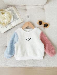 SHEIN Áo nỉ dài tay thêu lông dễ thương cho bé gái mùa thu/đông - Nhiều màu - Xem 7