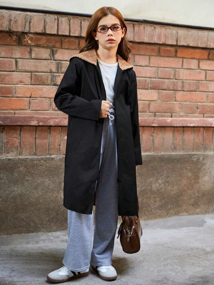 SHEIN Explorewe Black & White Letter Print Casual Collegiate