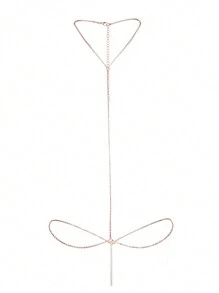 玫瑰金金属链条装饰身体链