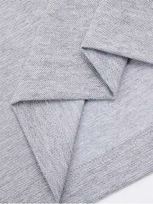 Manfinity Dauomo Fashionable Business Casual K Print Golf Polo Shirt For Men, Short Sleeve - Grey - View 3