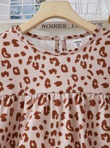 2pcs/Set Tween Girls Plain Front Button Sleeveless Vest & Crew Neck Long Sleeve Dress Set