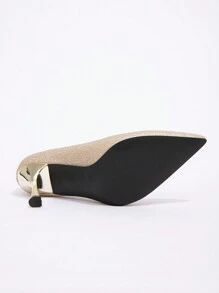 CUCCOO SZL Pointed Toe Slim High Heel Fashionable Sparkling Stylish Formal Party Office Wear High Heels For Women Valentine's Day - Gold - View 3