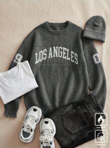Manfinity Hypemode Men's Casual Letter Pattern Crew Neck Sweater, Suitable For Autumn/Winter - Multicolor - View 1