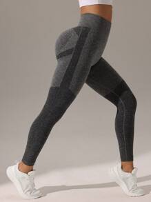 Easithlete Damen einfarbige, hochgeschnittene, einfache, nahtlose Leggings für den Lässig-Alltag