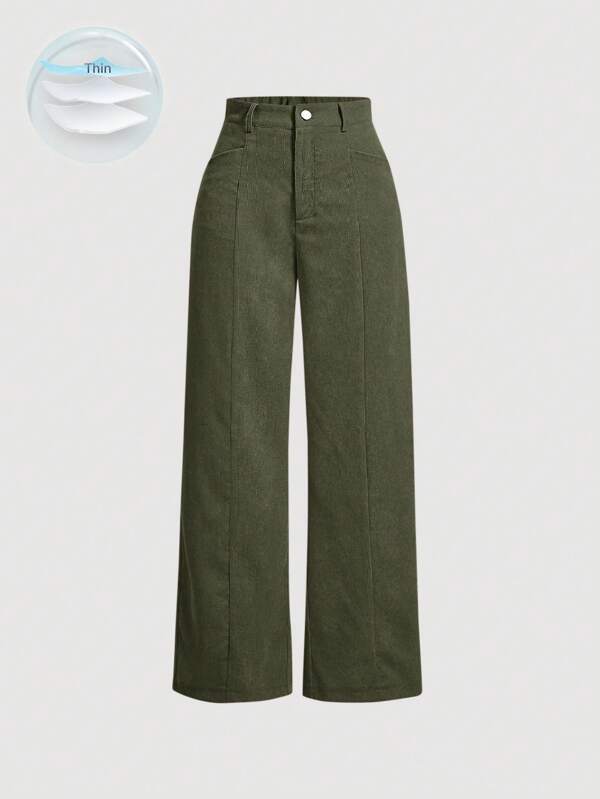 SHEIN MOD Pantalones anchos de color liso para mujer