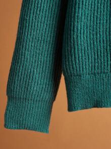 SHEIN 1 pieza Jersey de cuello alto con media abertura, cálido y casual, en color verde oscuro con rayas de malla, ropa de vuelta al colegio para adolescentes varones; atuendos de otoño; ropa para adolescentes varones; chaquetas de adolescentes varones para otoño/invierno