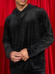 Manfinity VCAY Young Men Casual Loose Fit Long Sleeve Pullover Sweatshirt, Fashion Knitwear, For Fall Winter