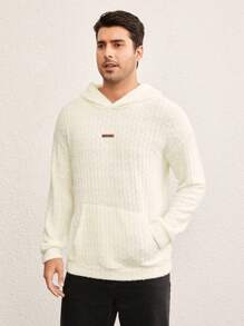 Manfinity NXTstreet Men's Loose Drop Shoulder Long Sleeve Casual Hoodie Sweatshirt, Suitable For Everyday Wear - White - View 5