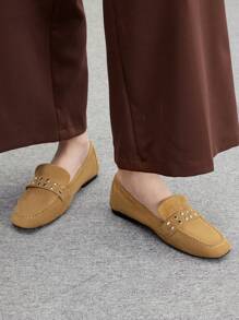 CUCCOO BIZCHIC New Slip-On Flat Loafers, Suitable For Party And Daily Commute, Women Fashion Casual Shoes Fall - Brown - View 3