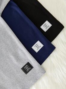 SHEIN 6pcs/Set Tween Boys' Letter Graphic Round Neck Long Sleeve T-Shirt And Slim Fit Trousers Soft And Comfortable Base Layer Homewear Set