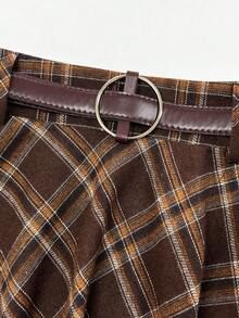 Women's Plaid Print Vintage Casual Commuting Skirt