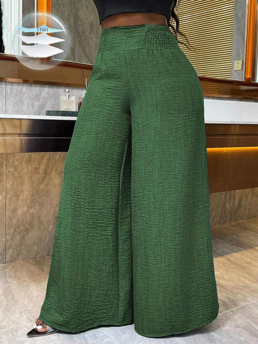SHEIN High Waist Women's Solid Color Glossy Pants main image 1