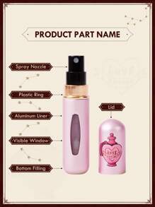 HARRY POTTER X SHEIN 5毫升PP材质便携式喷雾瓶，印有爱情魔药图案，可装香水、护肤水及其他液体，适合作为礼物、情人节礼物或开学礼物。