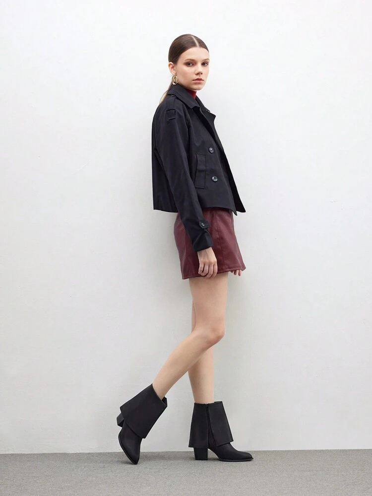 CUCCOO BIZCHIC Women's Fashion Versatile Chunky Heel Ankle Boots For Christmas And New Year Holiday