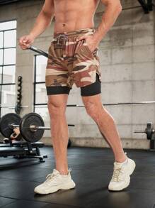Manfinity Sport Corelite Quần short thể thao cạp rút họa tiết ngụy trang mùa hè phong cách bạn trai dành cho nam - Nhiều màu - Xem 6