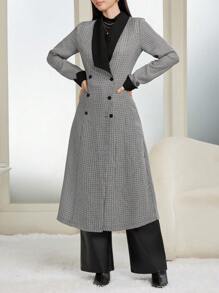 Modelyn Women's Elegant Patchwork Contrast Color Skinny Pants Fall Cloth For Women - Black - View 3