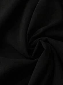 SHEIN LUNE 大码 V 领长袖刺绣黑色连衣裙