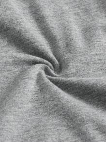 SHEIN MOD 撞色喇叭褲 - 灰色 - 查看 4