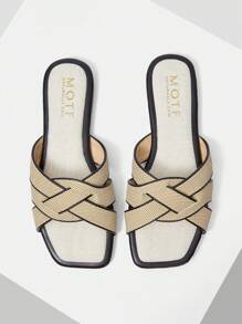 MOTF PREMIUM WOMEN'S COMFORTABLE SQUARE TOE FLAT SANDALS - Black - View 1