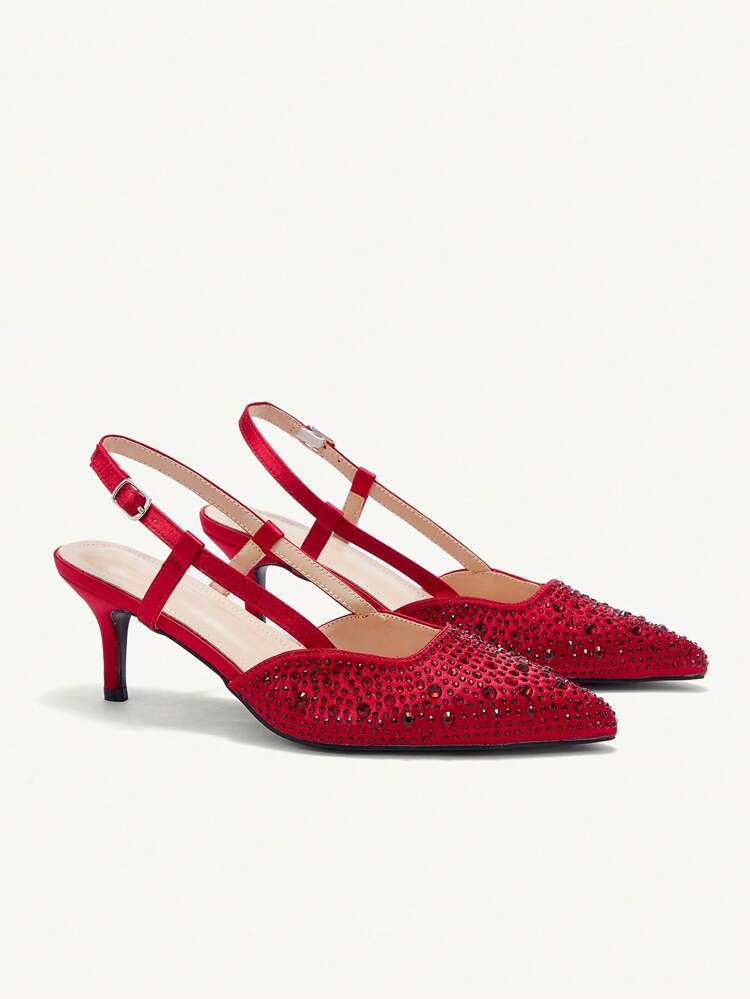 CUCCOO TILAWA Women's Black Pointed Toe Glitter Stilettos High Heel Party Comfort Casual Sandals Spring Shoes Spring Break Easter Prom Heels For Christmas