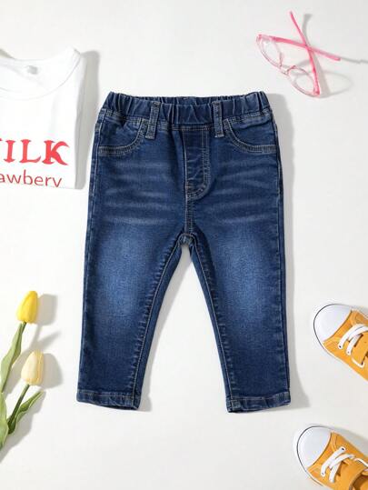 Baby Girl Cat Whisker Washed Jeans