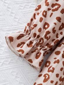 2pcs/Set Tween Girls Plain Front Button Sleeveless Vest & Crew Neck Long Sleeve Dress Set