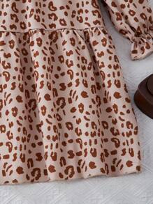 2pcs/Set Tween Girls Plain Front Button Sleeveless Vest & Crew Neck Long Sleeve Dress Set