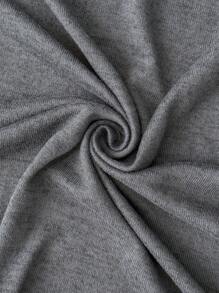SHEIN LUNE 2 pièces Ensemble assorti casual pour femmes grandes tailles, veste cardigan à manches longues et ouverture devant et pantalon avec ceinture à la taille, automne - Gris foncé - Voir 6