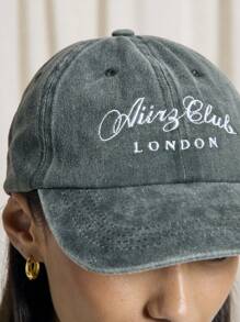 AiiRZ 酸洗图案印花棒球帽 - 綠色 - 查看 3