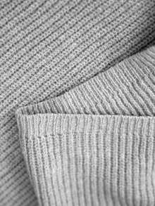 Calvaya Áo khoác cardigan dài tay trễ vai màu trơn cỡ lớn cho nữ, dáng rộng, mùa thu/đông - Màu Xám nhạt - Xem 8