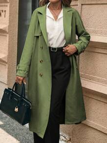 SHEIN Clasi 女士休闲单排扣宽松风衣，秋季