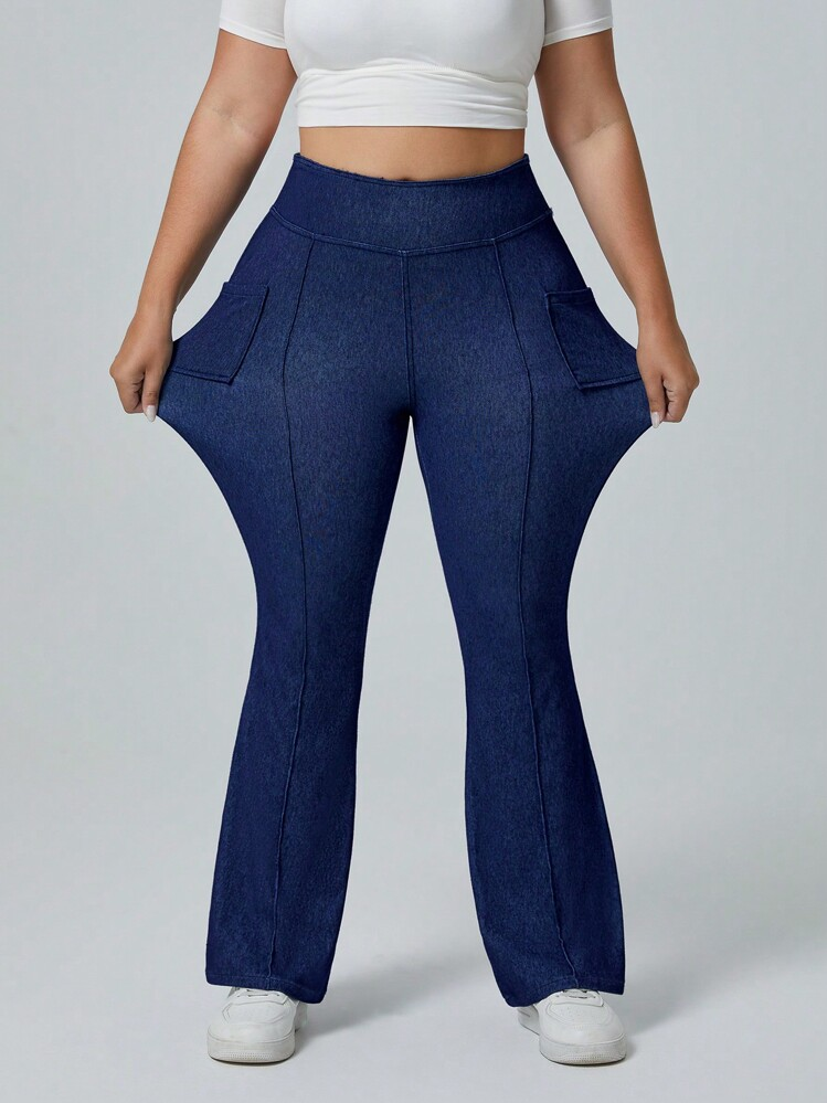 A&M FlexDen بنطلون جينز مطاطي بحواف واسعة ذو جيوب...