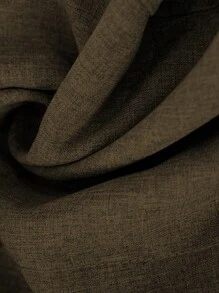 SHEIN Unity Plus Size Women Simple Front Button Casual Trousers - Coffee Brown - View 4