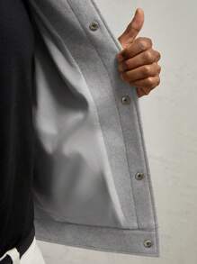 AKNOTIC Business Casual 男士剪裁翻领长袖夹克，适合秋冬季 - 灰色 - 查看 10