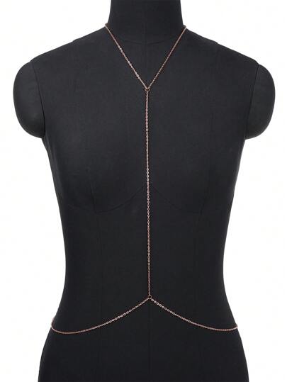 玫瑰金金属链条装饰身体链