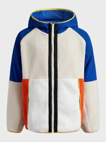 In My Nature 男士拼色拉链连帽衫户外羊毛夹克秋冬季冬季男士服装